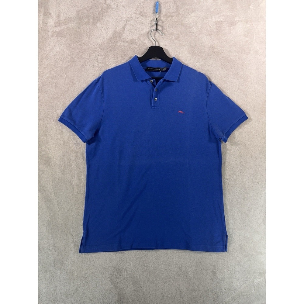 Ralph Lauren Black Label Polo Shirt Mens Size‎ Large Blue Casual Dress Formal